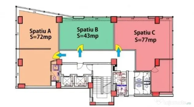 Spatii birouri 125 mp,270 mp,400 mp