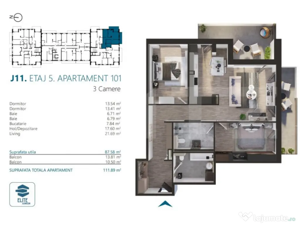 Apartament cu 3 camere, 88 mp, Ansamblu Rezidential, zona RI