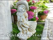 Statuetă fata cu coș, galben antichizat, model S3. 