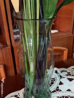 VAZA decorativa, din sticla, 32 cm - 2 bucati - cu flori artificiale 130 cm