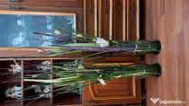 VAZA decorativa, din sticla, 32 cm - 2 bucati - cu flori artificiale 130 cm