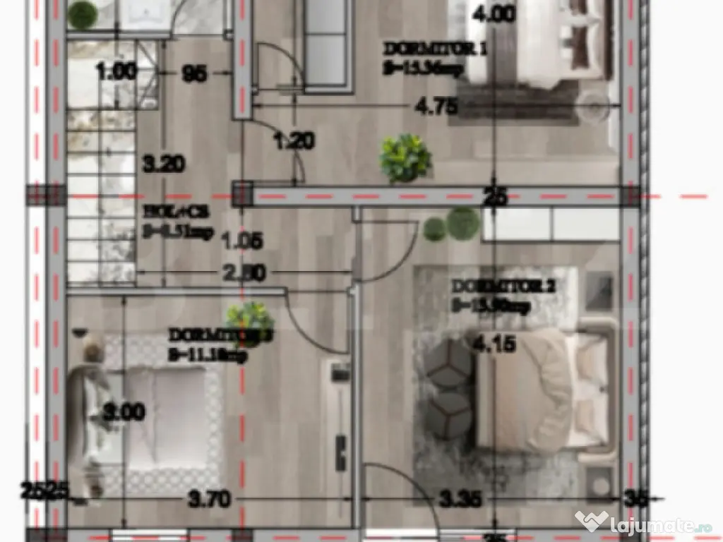 Duplex modern în zonă premium – 3 dormitoare, toate util