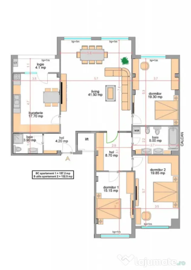 Apartament 4 camere, 132 mpu, bloc boutique cu lift, zona Ce