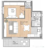 Apartament 2 camere, 43.11 mp, finisat nou, etajul 2, garaj,