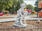 Statuetă copii la joacă, gri antichizat, model S99. 