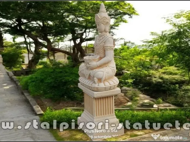 Statuetă Buddha Kwan Yin, galben antichizat, model S8 (2).