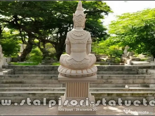 Statuetă Buddha Kwan Yin, galben antichizat, model S8 (2).