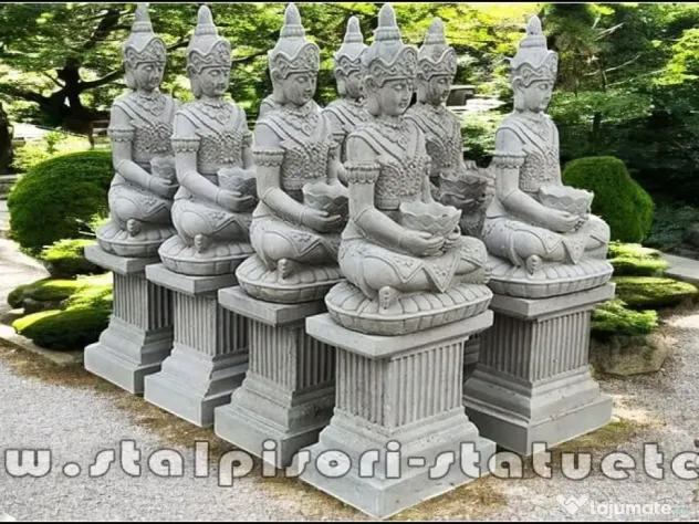 Statuetă Buddha Kwan Yin, galben antichizat, model S8 (2).