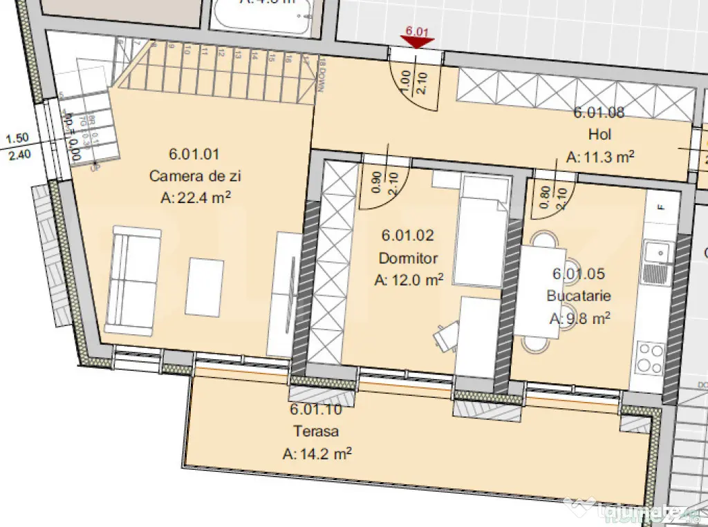 Apartament 4 camere, 102 mp, Terasa 214 mp, Imobil Nou, Semi - Cluj-Napoca (Cluj)