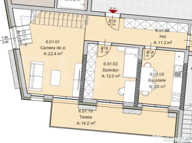Apartament 4 camere, 102 mp, Terasa 214 mp, Imobil Nou, Semi - Cluj-Napoca (Cluj)