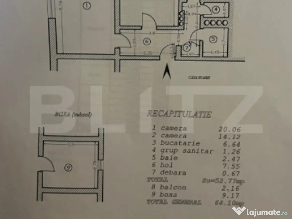 Apartament 2 camere, 64.10 mp, zona Copou