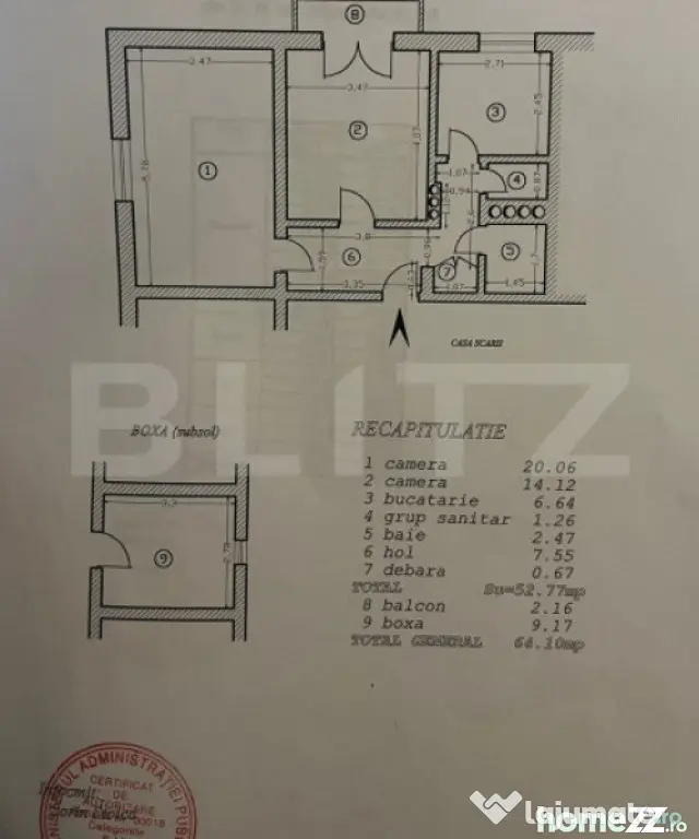 Apartament 2 camere, 64.10 mp, zona Copou - Iasi (Iasi)