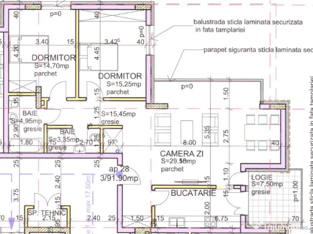 Apartament cu 3 camere, 92 mp, bloc Premium- zona Andrei Mur