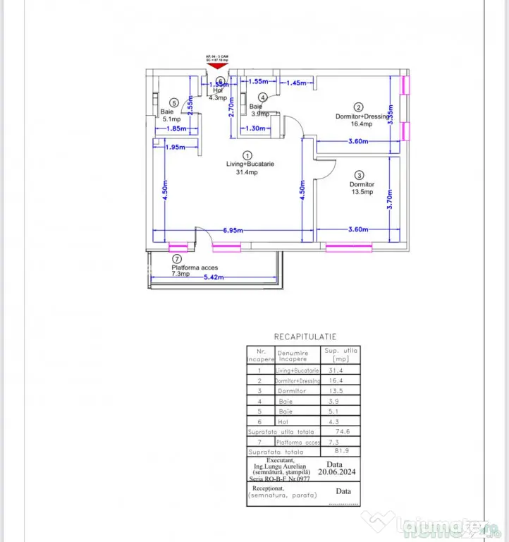 Apartament 3cam 100MP |MTM Residence-Rond Pipera|LOC PARCARE