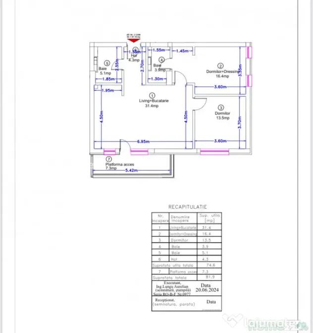 Apartament 3cam 100MP |MTM Residence-Rond Pipera|LOC PARCARE