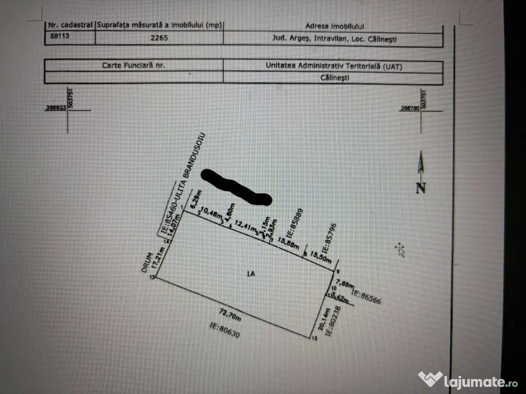 Teren intravilan calinesti, arges, 2265mp