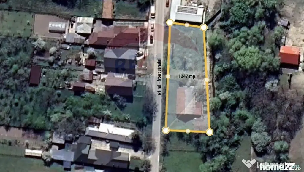 Teren intravilan Nedelea: 1247 mp cu deschidere de 61 ml