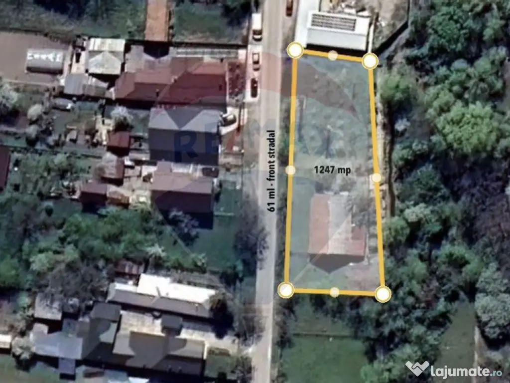 Teren intravilan Nedelea: 1247 mp cu deschidere de 61 ml