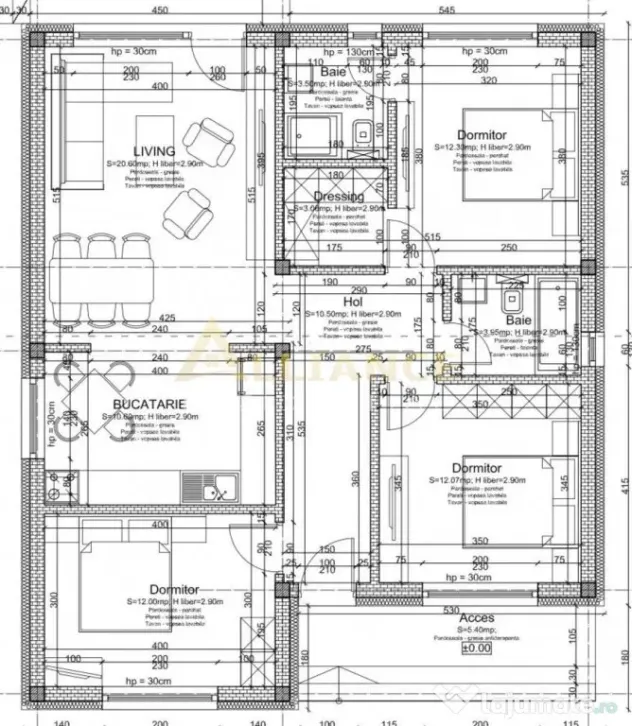 Casa de –TEREN 440mp–4 camere mari–Proiect modern