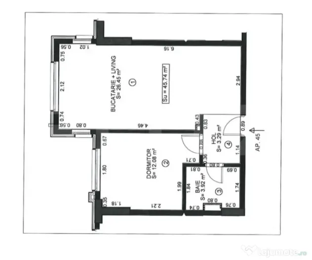 Apartament 2 camere, complet mobilat, zona Central