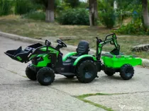 Tractor electric Kinderauto 720-T, 2x 45W 12V, cupa si incarcator Green