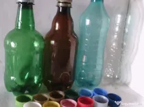 Sticle flacoane PET 500ml sau 1L si capace diferite culori