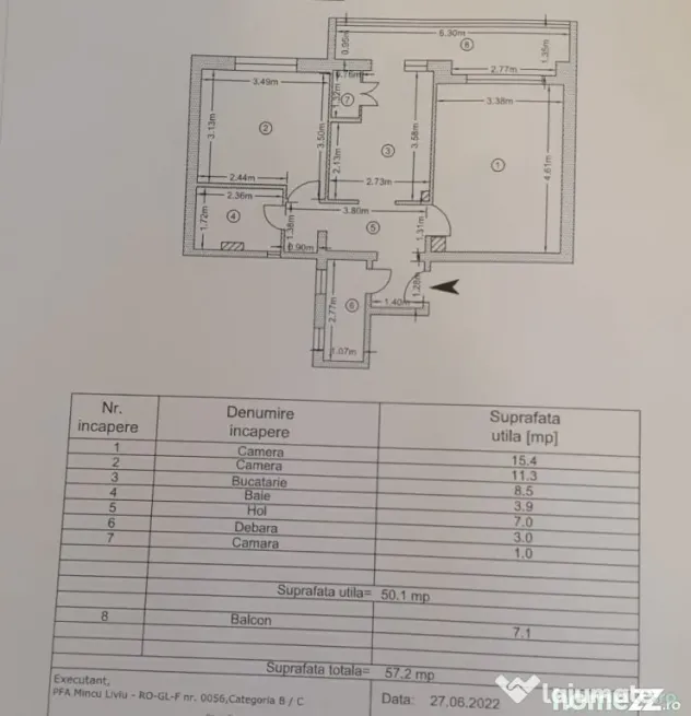 Etaj 1. Apartament 2 camere confort 1 , Progresu, mobilat.