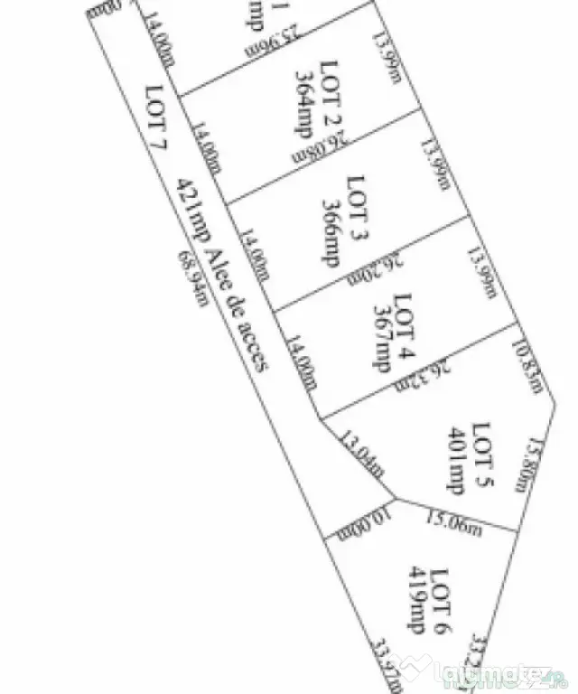 Teren extravilan parcelat, suprafață 726 mp, Cernele - Craiova (Dolj)