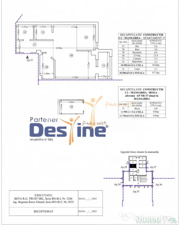 Comision 0%, Apartament 1 camera, Pacurari, mansarda 47.7 mp