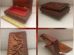 Caseta lemn sculptat veche unicat