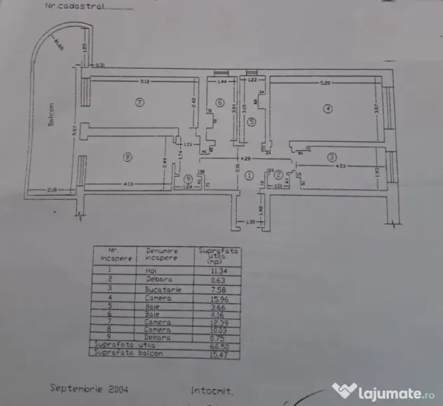Apartament 3 camere, suprafata totala 81mp, zona Strada Gari