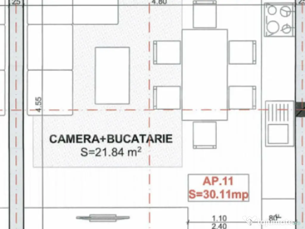 Apartament o camera, 30 mp + Balcon 6 mp, TVA INCLUS, zona S