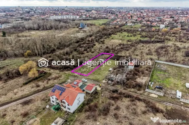 Teren 906 mp Arad, preț sub localitățile limitrofe.