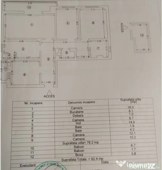 Apartament 4 camere decomandat Dacia