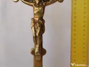 Crucifix vechi din familie, alamă masivă lăcuită, 28 cm- 900g, piesă de colecție