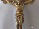 Crucifix vechi din familie, alamă masivă lăcuită, 28 cm- 900g, piesă de colecție