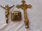 Crucifix vechi din familie, bronz lăcuit, 28 cm-900g, piesă de colecție