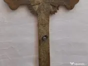 Crucifix vechi din familie, alamă masivă lăcuită, 28 cm- 900g, piesă de colecție