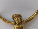 Crucifix vechi din familie, alamă masivă lăcuită, 28 cm- 900g, piesă de colecție