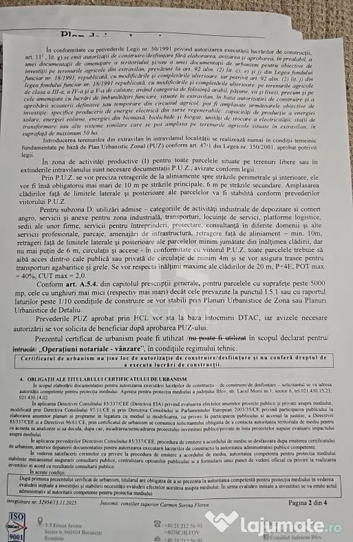 Teren Intravilan 13848 mp deschidere la A1 zona Carrefour...