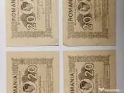 Patru Bancnote 20 LEI 1945 