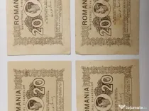 Patru Bancnote 20 LEI 1945