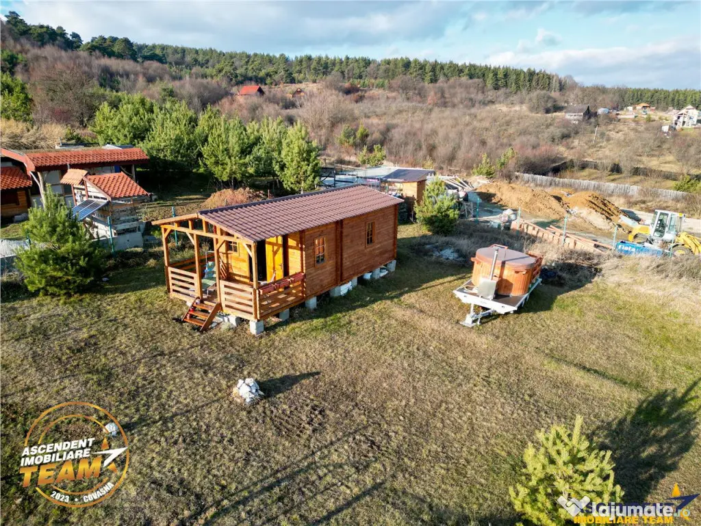 Teren intravilan 520 mp cu casuta din lemn,zona linistita,ap