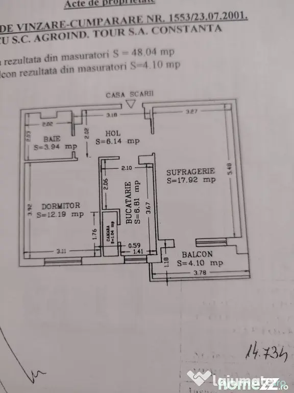Tomis 1, apartament cu doua camere decomandate.