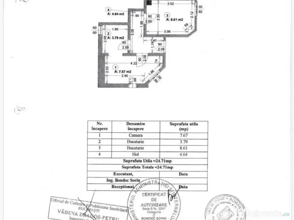 2 camere - centrala termica - et 3 mansarda - Vasile Lucac