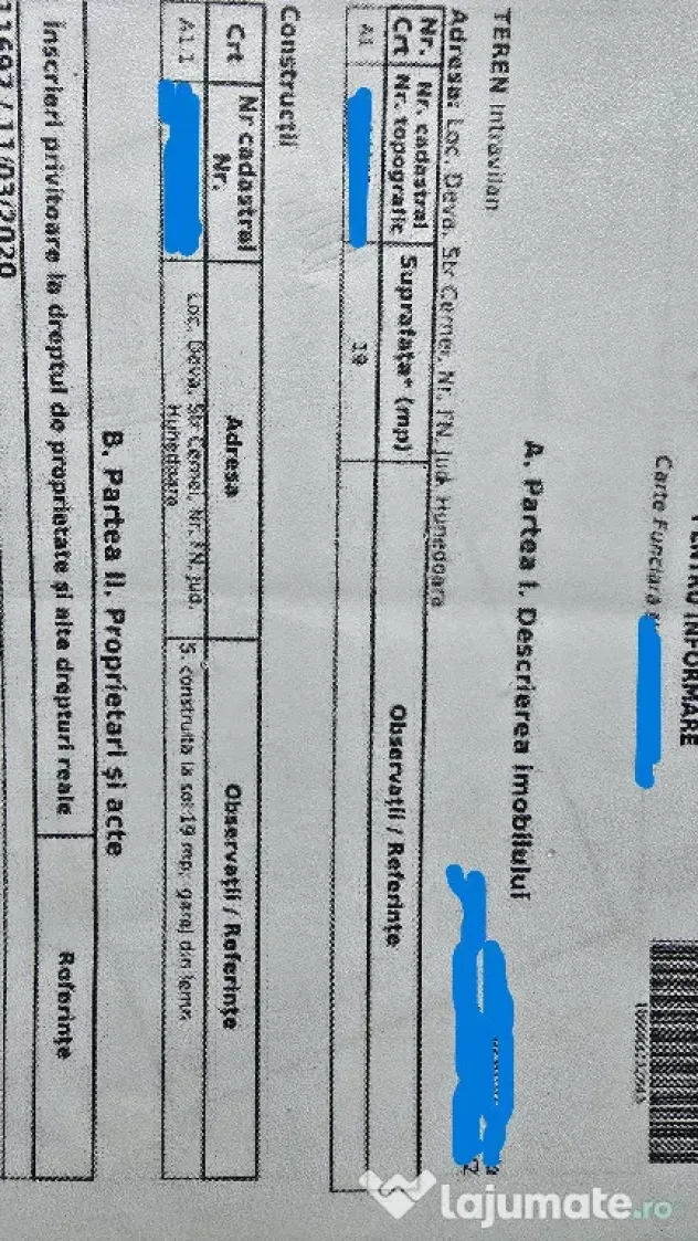 Vand garaj in Deva, pe strada Cernei, suprafata utila 19 mp, construct
