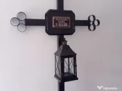 Cruce Metal Fier cu Felinar,pentru Mormânt TRANSPORT GRATUIT 