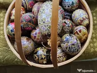 Cos bambus cu 2 manere cu 24 oua incondeiate.