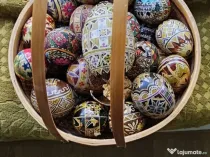 Cos bambus cu 2 manere cu 24 oua incondeiate.