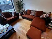 Mobexpert -Colțar extensibil 3 locuri + Canapea 2 locuri + taburet stare bună